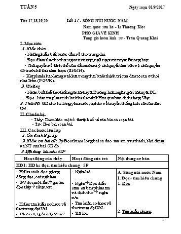 Giáo án Ngữ văn Lớp 7 - Tuần 5 - Năm học 2017-2018 - Trường THCS Ngô Quang Nhã