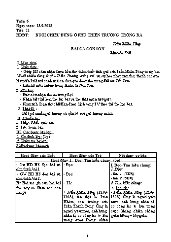 Giáo án Ngữ văn Lớp 7 - Tuần 6 - Năm học 2018-2019 - Trường THCS Ngô Quang Nhã