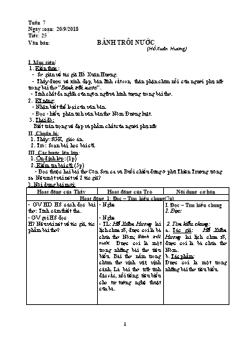 Giáo án Ngữ văn Lớp 7 - Tuần 7 - Năm học 2018-2019 - Trường THCS Ngô Quang Nhã