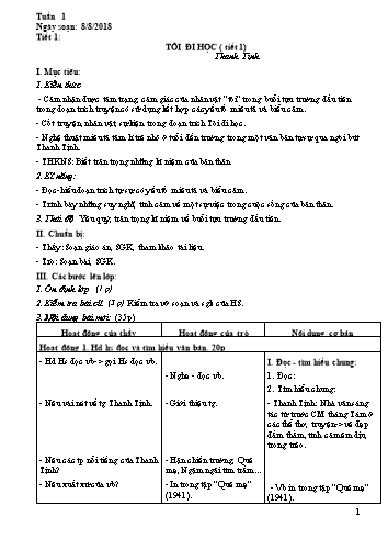 Giáo án Ngữ văn Lớp 8 - Tuần 1 - Năm học 2018-2019 - Trường THCS Ngô Quang Nhã