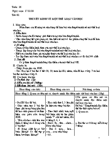 Giáo án Ngữ văn Lớp 8 - Tuần 16 - Năm học 2018-2019 - Trường THCS Ngô Quang Nhã