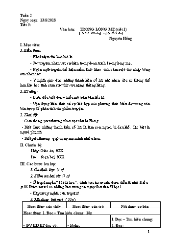 Giáo án Ngữ văn Lớp 8 - Tuần 2 - Năm học 2018-2019 - Trường THCS Ngô Quang Nhã