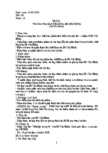 Giáo án Ngữ văn Lớp 8 - Tuần 23 - Năm học 2017-2018 - Trường THCS Ngô Quang Nhã