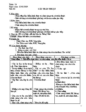 Giáo án Ngữ văn Lớp 8 - Tuần 24 - Năm học 2018-2019 - Trường THCS Ngô Quang Nhã