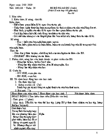 Giáo án Ngữ văn Lớp 8 - Tuần 29 - Năm học 2018-2019 - Trường THCS Ngô Quang Nhã
