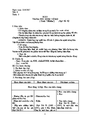 Giáo án Ngữ văn Lớp 8 - Tuần 3 - Năm học 2017-2018 - Trường THCS Ngô Quang Nhã