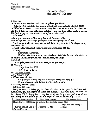Giáo án Ngữ văn Lớp 8 - Tuần 3 - Năm học 2018-2019 - Trường THCS Ngô Quang Nhã