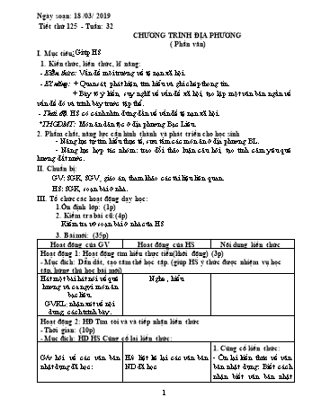 Giáo án Ngữ văn Lớp 8 - Tuần 32 - Năm học 2018-2019 - Trường THCS Ngô Quang Nhã