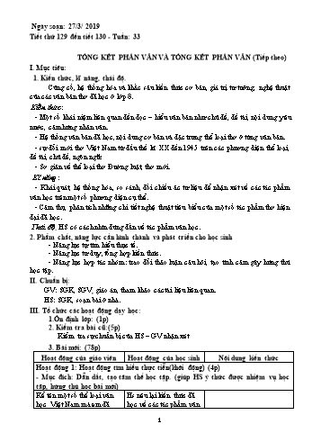 Giáo án Ngữ văn Lớp 8 - Tuần 33 - Năm học 2018-2019 - Trường THCS Ngô Quang Nhã