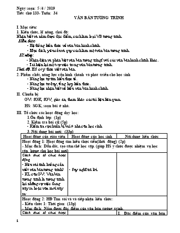 Giáo án Ngữ văn Lớp 8 - Tuần 34 - Năm học 2018-2019 - Trường THCS Ngô Quang Nhã