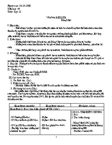 Giáo án Ngữ văn Lớp 9 - Tuần 12 - Năm học 2018-2019 - Trường THCS Ngô Quang Nhã