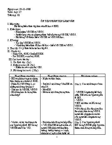 Giáo án Ngữ văn Lớp 9 - Tuần 17 - Năm học 2018-2019 - Trường THCS Ngô Quang Nhã