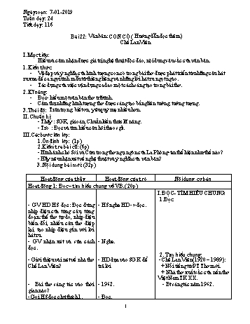 Giáo án Ngữ văn Lớp 9 - Tuần 24 - Năm học 2018-2019 - Trường THCS Ngô Quang Nhã