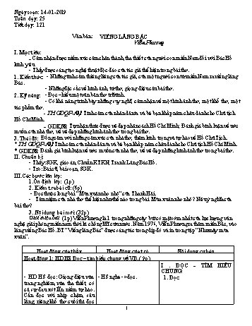 Giáo án Ngữ văn Lớp 9 - Tuần 25 - Năm học 2018-2019 - Trường THCS Ngô Quang Nhã