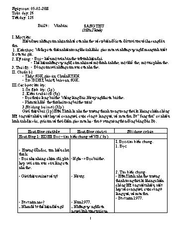 Giáo án Ngữ văn Lớp 9 - Tuần 26 - Năm học 2017-2018 - Trường THCS Ngô Quang Nhã
