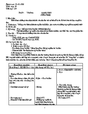 Giáo án Ngữ văn Lớp 9 - Tuần 26 - Năm học 2018-2019 - Trường THCS Ngô Quang Nhã