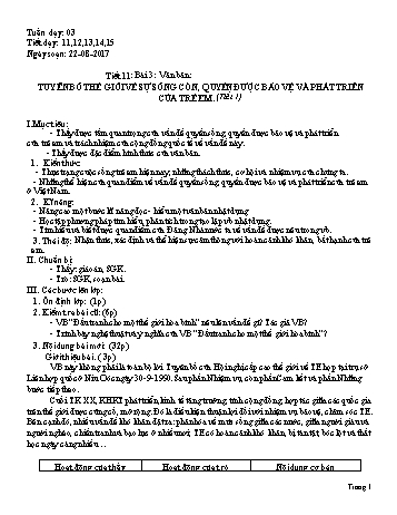 Giáo án Ngữ văn Lớp 9 - Tuần 3 - Năm học 2017-2018 - Trường THCS Ngô Quang Nhã