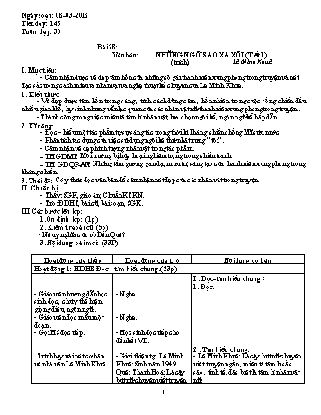 Giáo án Ngữ văn Lớp 9 - Tuần 30 - Năm học 2017-2018 - Trường THCS Ngô Quang Nhã