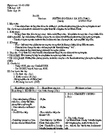 Giáo án Ngữ văn Lớp 9 - Tuần 30 - Năm học 2018-2019 - Trường THCS Ngô Quang Nhã
