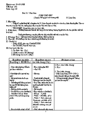 Giáo án Ngữ văn Lớp 9 - Tuần 33 - Năm học 2017-2018 - Trường THCS Ngô Quang Nhã