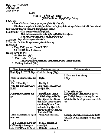 Giáo án Ngữ văn Lớp 9 - Tuần 34 - Năm học 2017-2018 - Trường THCS Ngô Quang Nhã