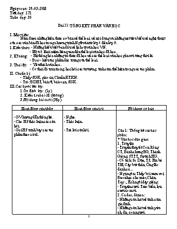 Giáo án Ngữ văn Lớp 9 - Tuần 35 - Năm học 2017-2018 - Trường THCS Ngô Quang Nhã