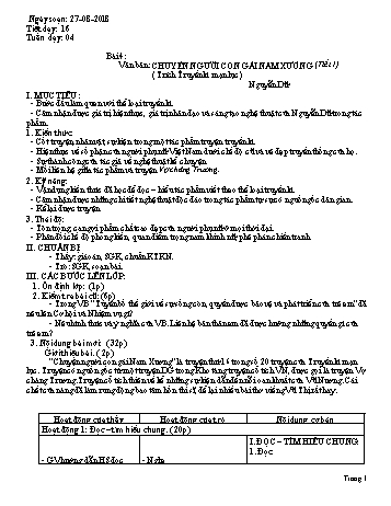 Giáo án Ngữ văn Lớp 9 - Tuần 4 - Năm học 2018-2019 - Trường THCS Ngô Quang Nhã