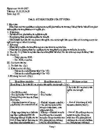Giáo án Ngữ văn Lớp 9 - Tuần 5 - Năm học 2017-2018 - Trường THCS Ngô Quang Nhã