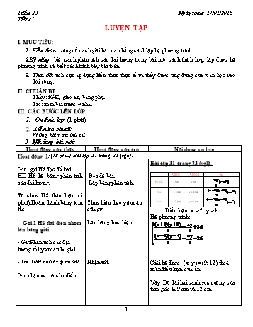 Giáo án Toán 9 - Tuần 23 - Năm học 2017-2018 - Trường THCS Ngô Quang Nhã
