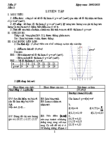 Giáo án Toán 9 - Tuần 27 - Năm học 2017-2018 - Trường THCS Ngô Quang Nhã