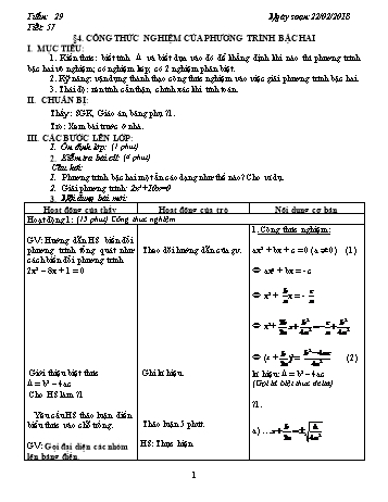 Giáo án Toán 9 - Tuần 29 - Năm học 2017-2018 - Trường THCS Ngô Quang Nhã