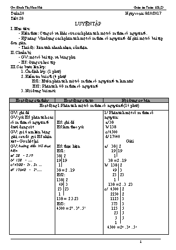 Giáo án Toán Lớp 6 - Tuần 10 - Năm học 2017-2018 - Đinh Thị Hoa Hải