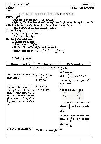 Giáo án Toán Lớp 6 - Tuần 24 - Năm học 2017-2018 - Đinh Thị Hoa Hải