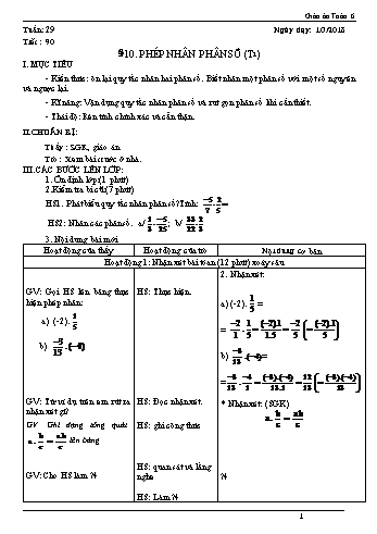 Giáo án Toán Lớp 6 - Tuần 29 - Năm học 2017-2018 - Trường THCS Ngô Quang Nhã