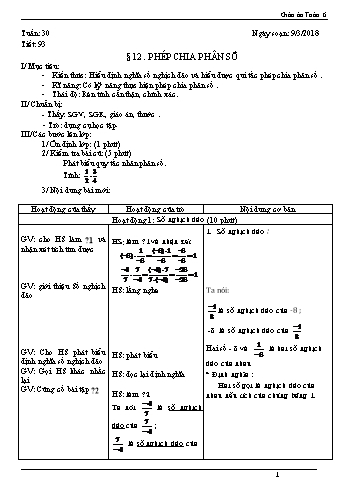 Giáo án Toán Lớp 6 - Tuần 30 - Năm học 2017-2018 - Trường THCS Ngô Quang Nhã