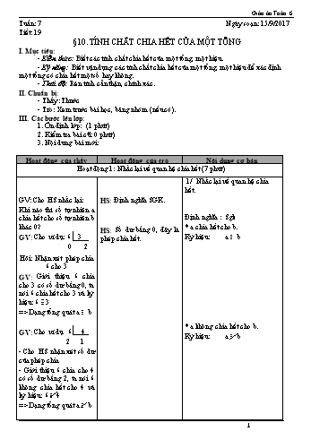 Giáo án Toán Lớp 6 - Tuần 7 - Năm học 2017-2018 - Trường THCS Ngô Quang Nhã