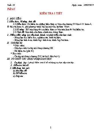 Giáo án Toán Lớp 9 - Tuần 33 - Năm học 2018-2019 - Trường THCS Ngô Quang Nhã