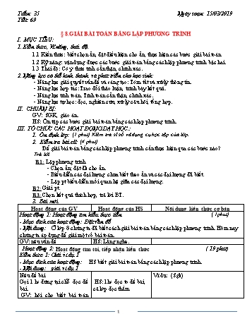 Giáo án Toán Lớp 9 - Tuần 35 - Năm học 2018-2019 - Trường THCS Ngô Quang Nhã