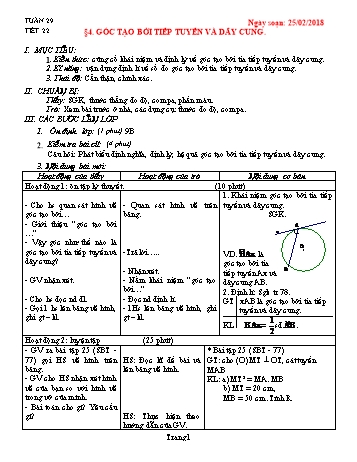 Giáo án Tự chọn Toán Khối 9 - Tuần 29 - Năm học 2017-2018 - Trường THCS Ngô Quang Nhã