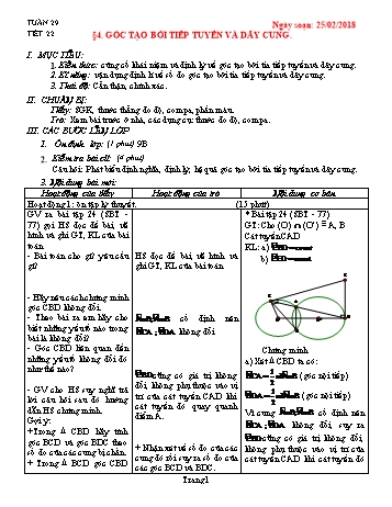 Giáo án Tự chọn Toán Lớp 9 - Tuần 29 - Năm học 2017-2018 - Trường THCS Ngô Quang Nhã